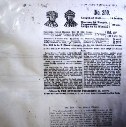 259 1902 14'' ANTIQUE 14'' DOLL DROP WAIST SS YOKE DRESS PATTERN